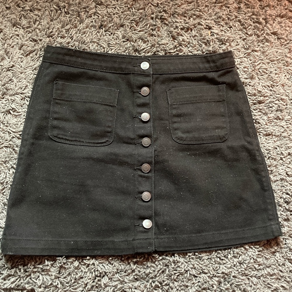 Black button up skirt
